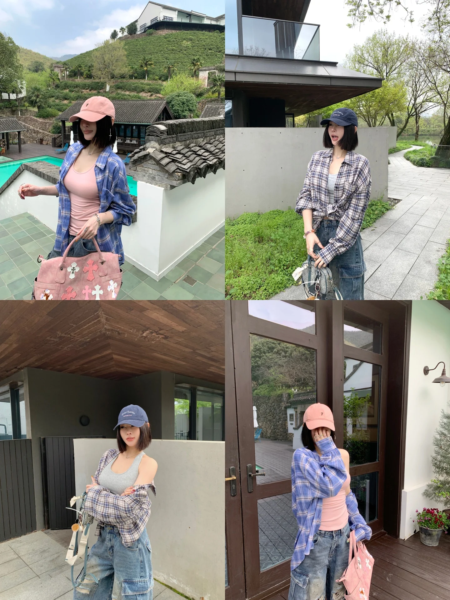 

Женская рубашка-жакет в корейском стиле в клетку, весна 2026, новая, простая, с ремешками, свободного кроя, с длинным рукавом, дышащий полиэстер