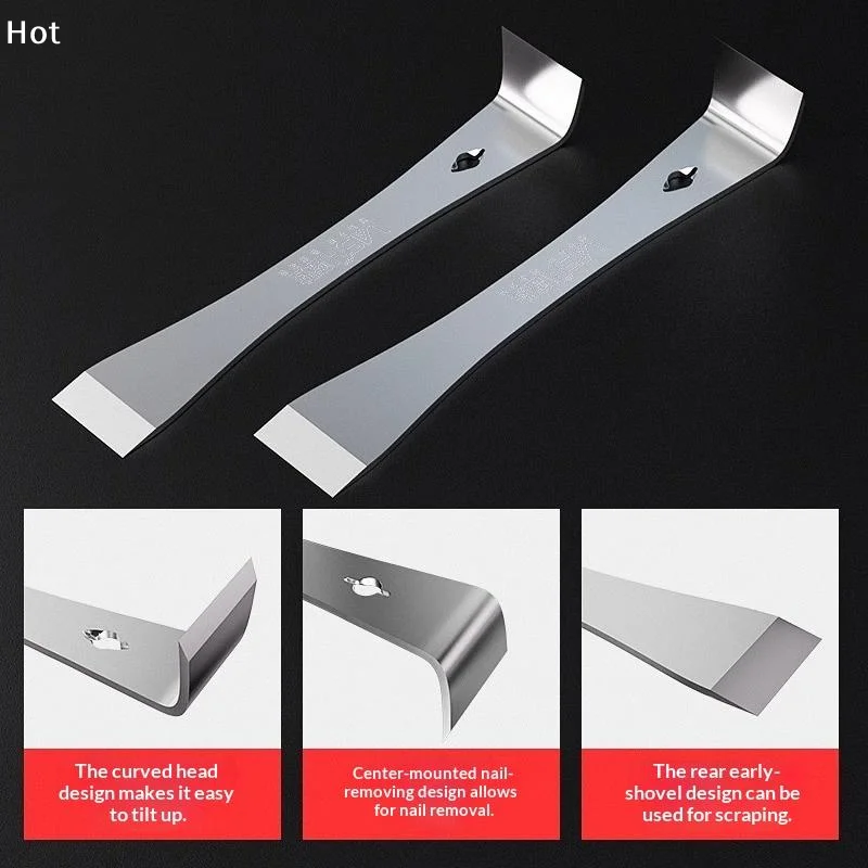 1Pcs Heavy Duty Multi-Purpose Stainless Steel Pry Bar And Scraper Tool For Demolition Woodworking Painting Prep DIY Hand Tools