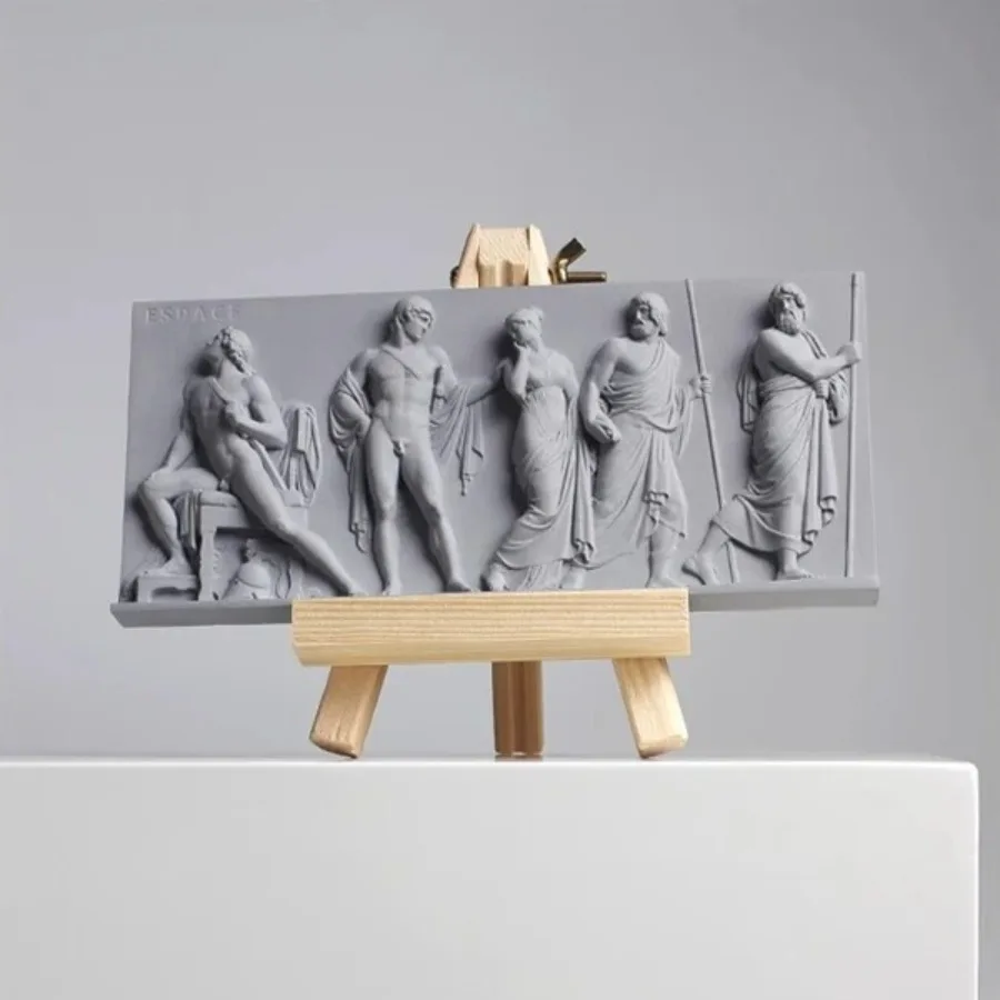 Retro Greek Mythology Cement Relief Sculpture Wall Art Figurine Modern Minimalist Home Desktop Decor Unique Gift Idea Ornament