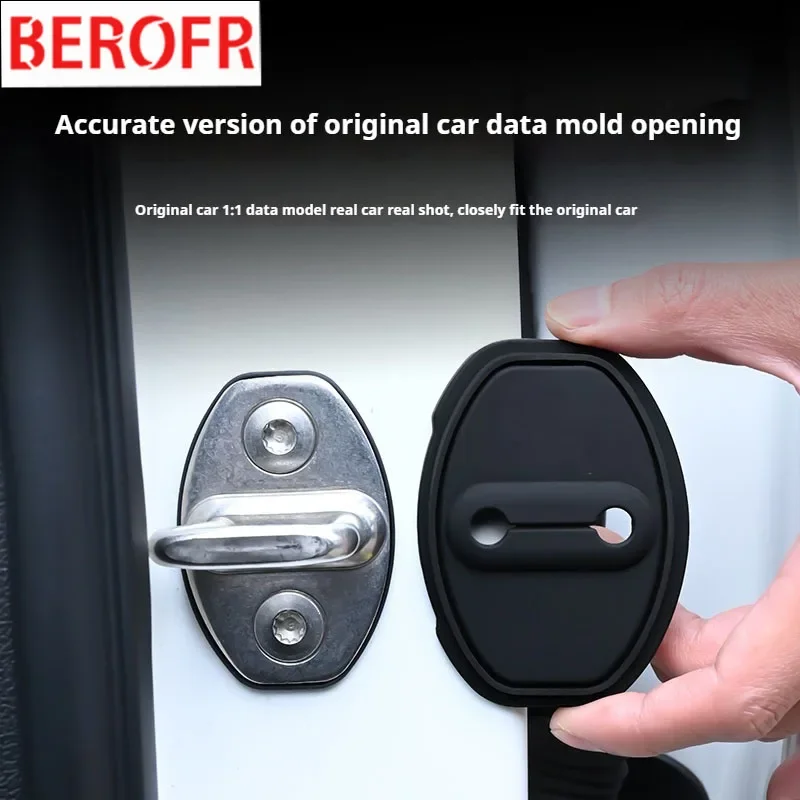 4pcs Absorber Silicone Car Door Lock Buckle Anti-collision Protective Cover for Toyota RAV4 2013-2022 Camry Vios C-HR CHR 2022