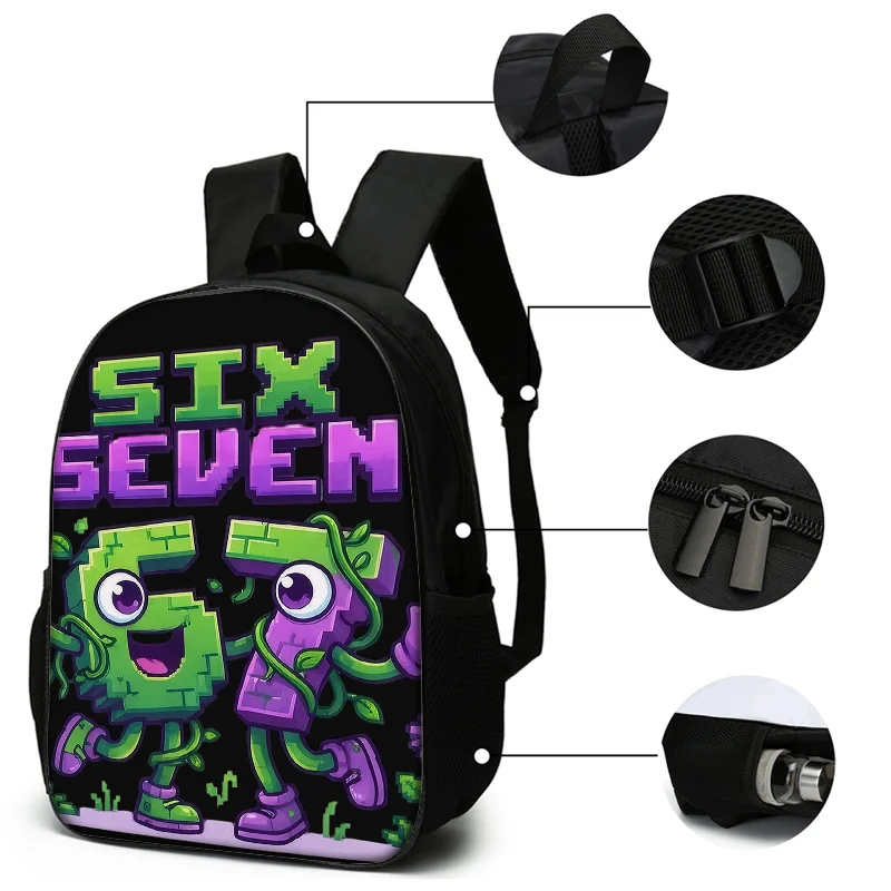 3PCS Numbered 6&7 Pattern Backpack Set | The Perfect Choice for School & Travel
