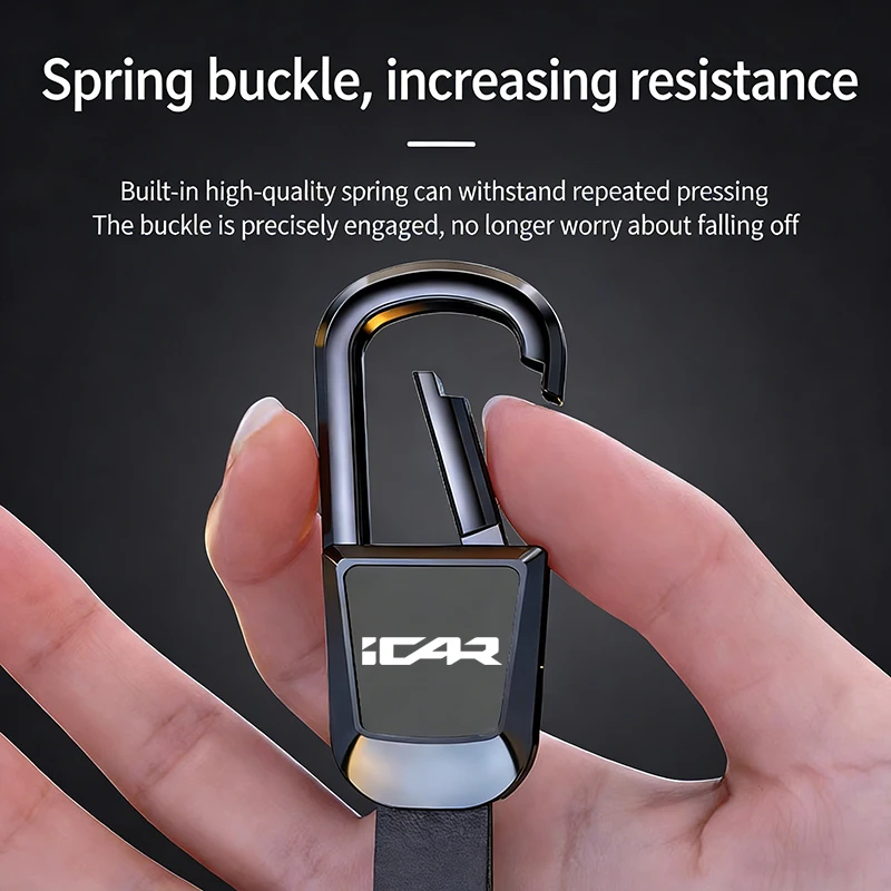 Car keychain personalized luxury Minimalist Metal Keyring leather Non-fading Businessman Anti-Lost for iCAUR V23 V27 03 Jaecoo J