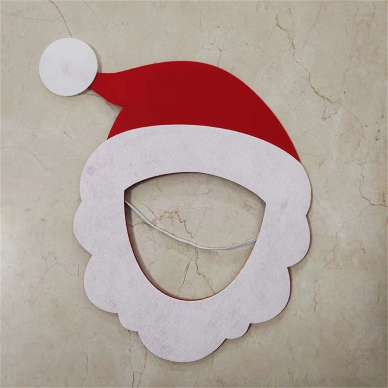 Y1UB Farbic Navidad Papá Noel máscara diseños cara con elegantes adornos florales accesorio para fiesta