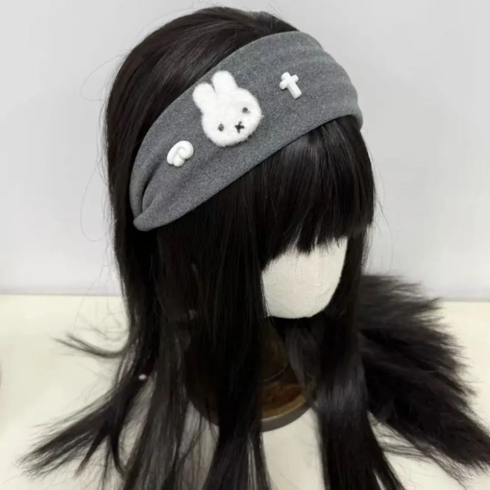 لطيف ميفي أرنب عقال رمادي واسعة حافة الكرتون الحلو إكسسوارات الشعر اعتصامات نمط عالية المظهر رائعة موضة الاتجاه