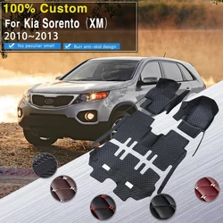 Car Floor Mats For Kia Sorento XM 2010~2014 7 Seat Waterproof Protection Alfombrillas Coche Car Trunk Floor Mat Car Accessories