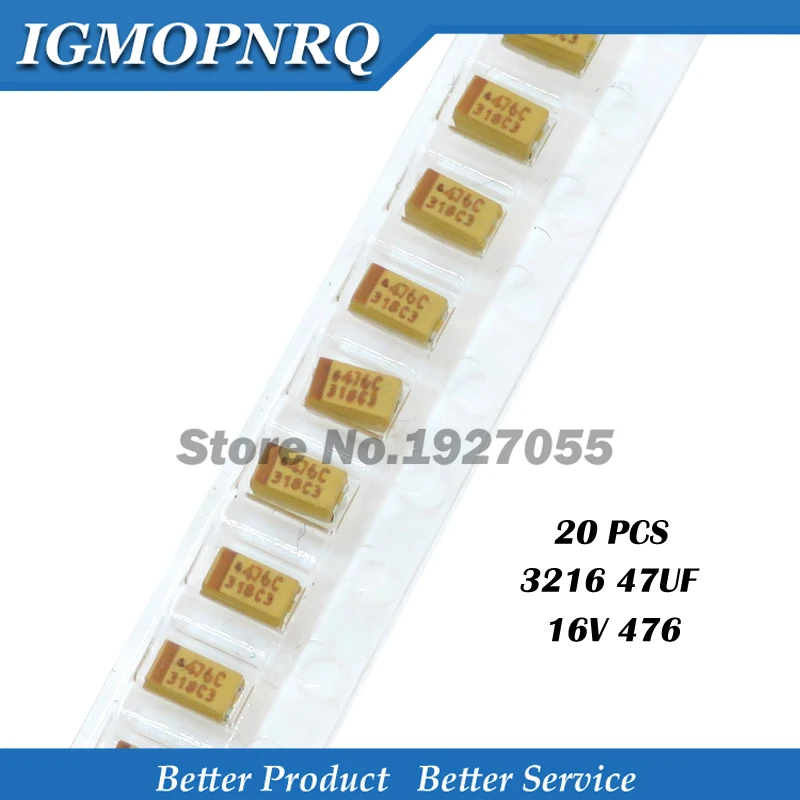 

20pcs A-3216-16V-47UF-476C A Type 3216 47uf 16V 476C SMD