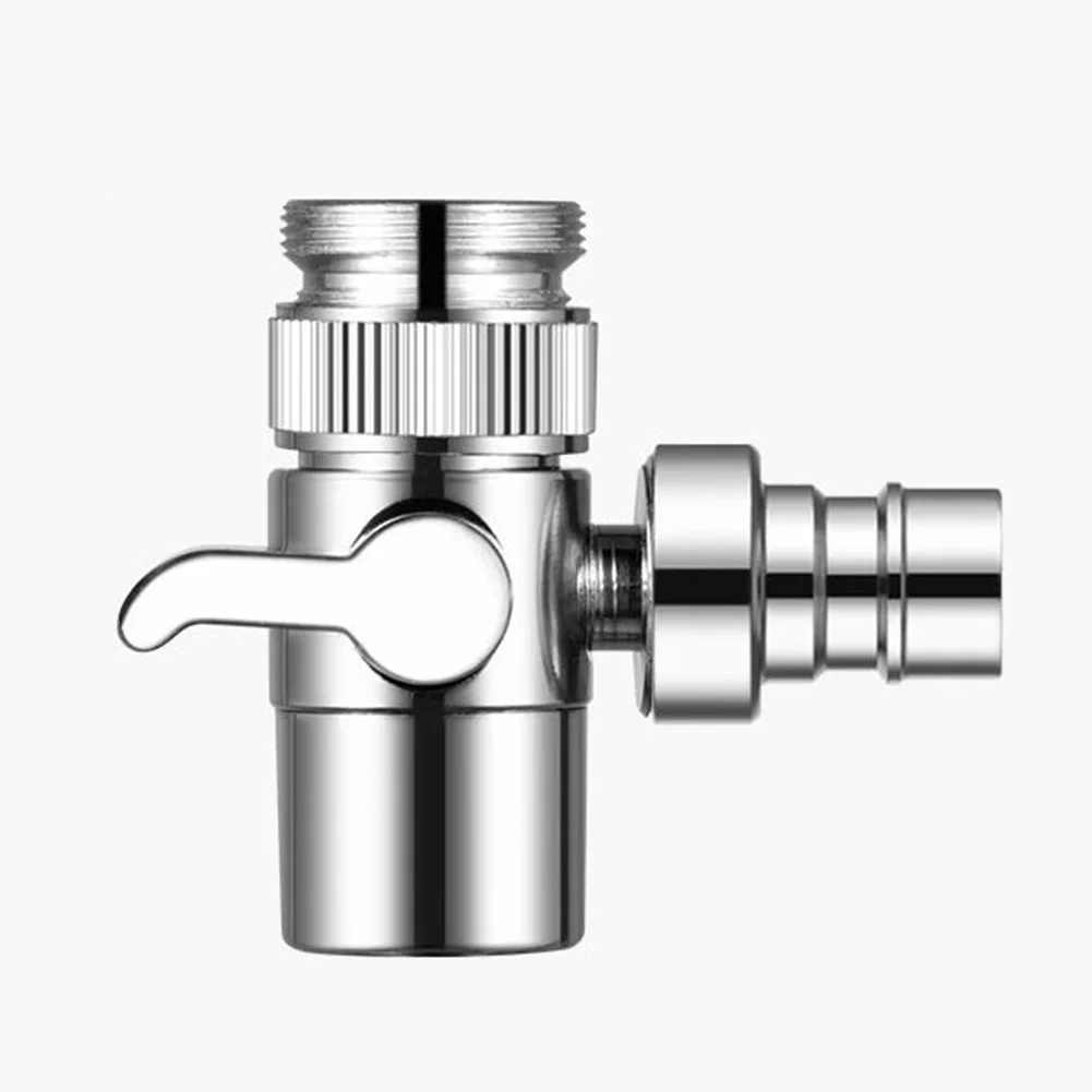 1 to 2 Water Distributor Faucet Adapter with Independent On/Off Switches for Kitchen Garden and Bathroom Hose Connector