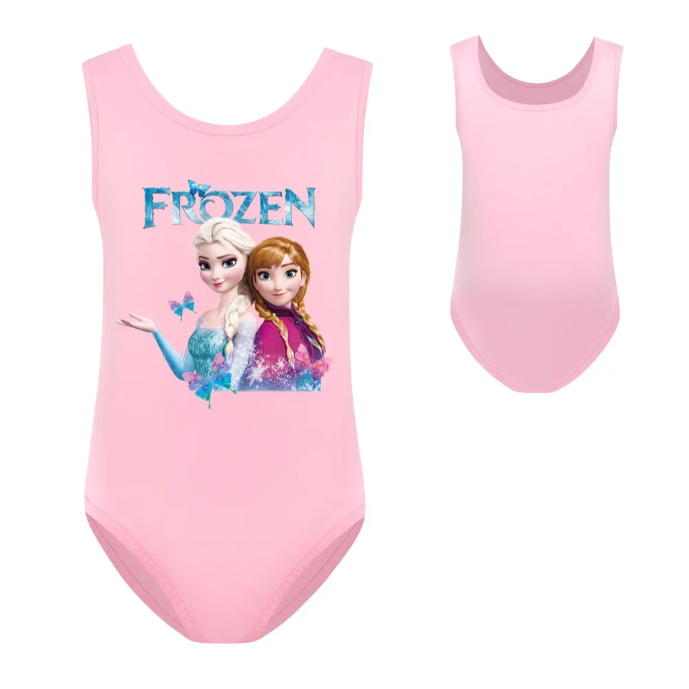 Swimwear Girls Frozen Anna Elsa Print Kids Girls Beachwear Sleeveless One Piece Swimsuit Bathing Suits Lovely Bikini Beach Wear