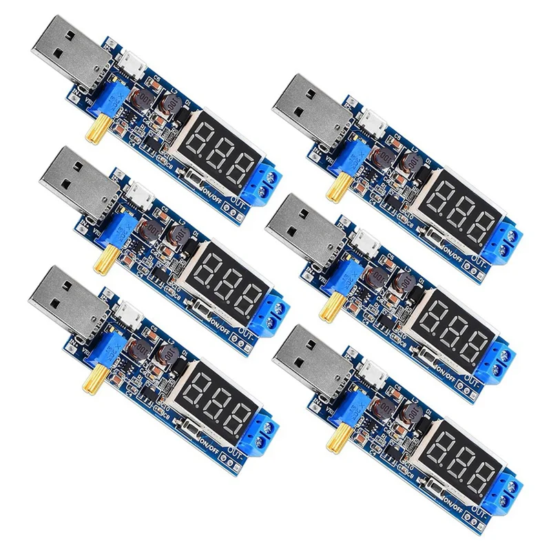 A67P-6Pcs USB Buck Boost Converter 3.5V-12V To 1.2V-24V DC-DC Step Up Step Down Power Supply Module Voltage Regulator
