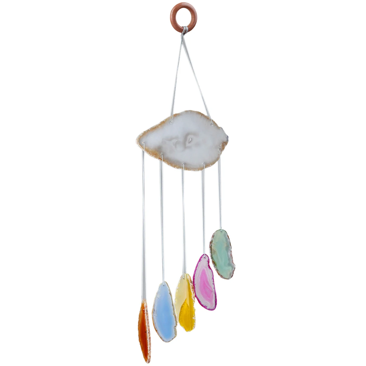 

Handmade Agate Slices Wind Chimes For Wall Window Hanging Ornaments Home Garden Decoration