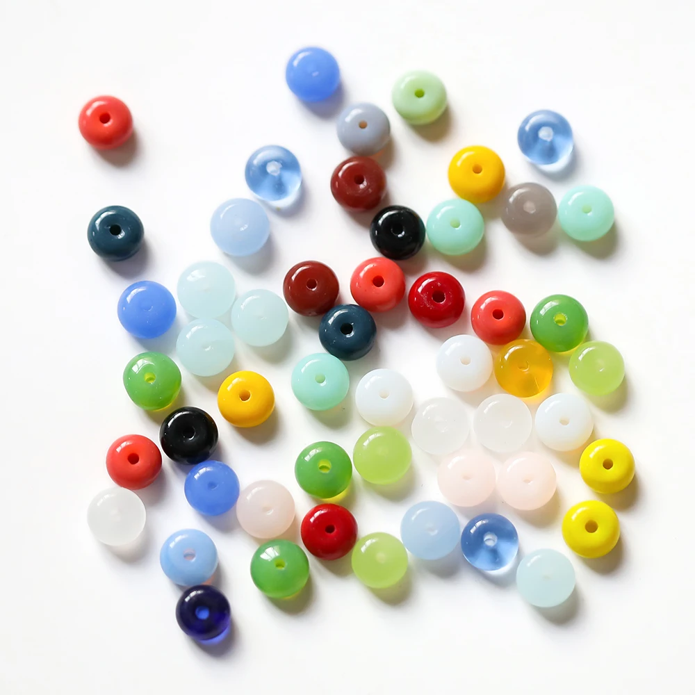 

1 Strand 4.5x8mm Flat Round Glass Abacus Beads for DIY Vintage Bracelet & Bohemian Style Necklace Crafts