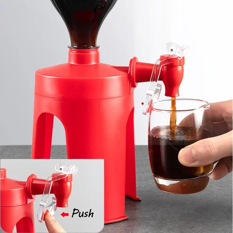 Novelty Saver Soda Beverage Dispenser Bottle Coke Upside Down Drinking Water Dispense Machine Switch for Gadget Party Home Bar