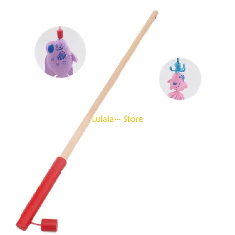 Y4QA Interactive Fishing Toy with Magnet Hook Table Activity Toy Fish Rod Child Toy