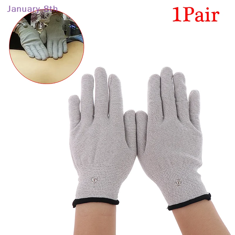 

1Pair Conductive Silver Fiber Electrode Gloves Pads Electrotherapy Massage