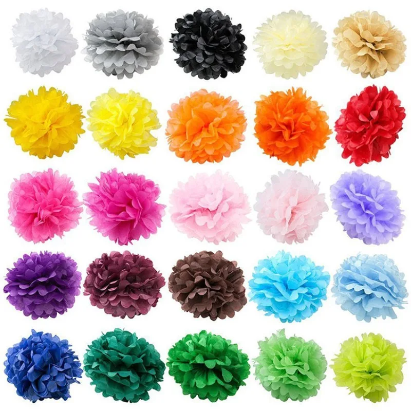 10-35cm Seidenpapier-Pompons Hochzeits-Dekorative Papierblumen-Kugeln Baby-Shower Geburtstags-Party-Dekoration Papier-Pompons DIY