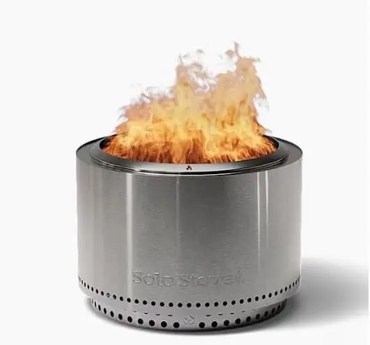 

24' Smokeless Fire Pit with Stand | 360° Airflow, Stainless Steel Outdoor Heater for Patio & Yard