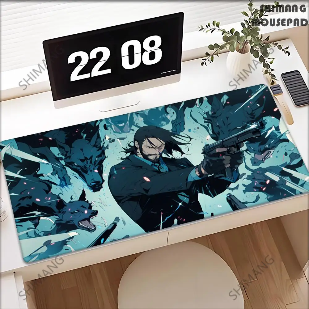 

Большой коврик для мыши J-John Wick, настольный коврик XXL, игровые аксессуары, офисный геймерский коврик для клавиатуры, настольный коврик, нескользящий резиновый коврик для ноутбука, аниме-коврик для мыши