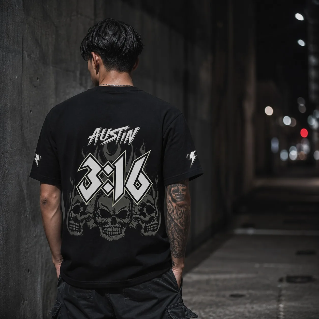 Stone Cold Austin 316 Men's T-shirt Double Sided Snake Skull Printed Wrestling Fan Sports Short Sleeve T-shirt