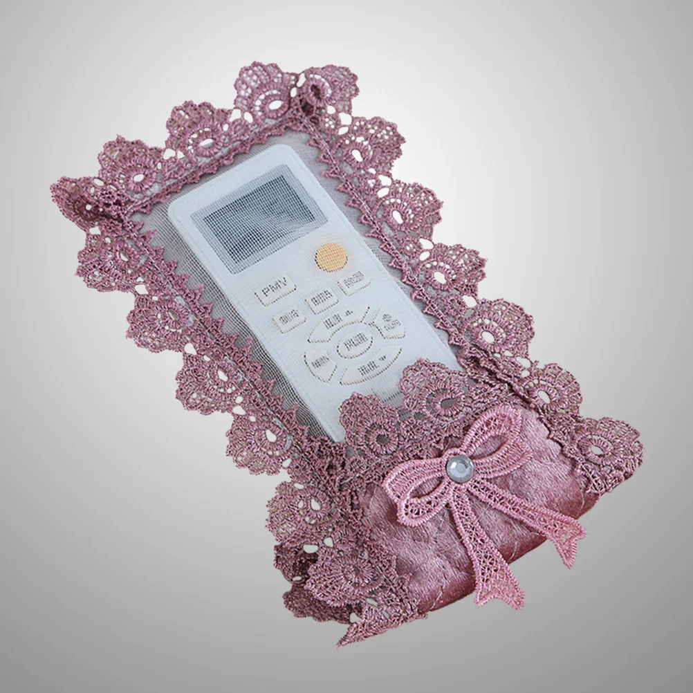 

1pc Remote Control Cover Lace Purple Fabric European Style Creative Dustproof Durable Protective Case for Remote Gear