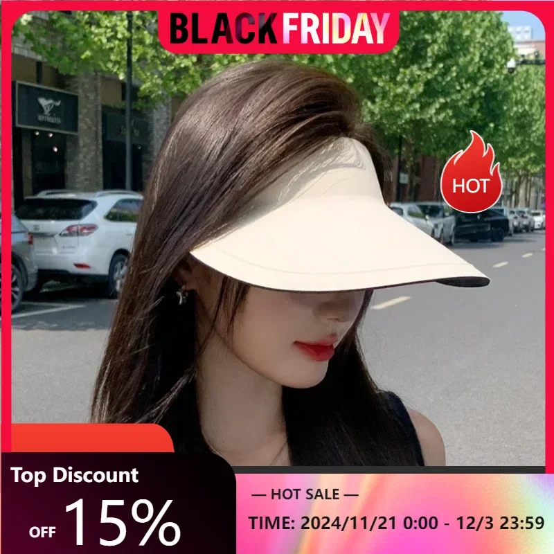 Outdoor Cycling Sunscreen Men Women Universal No Trace One-piece Hollow Top Hat Raised Cranial Sunscreen Hat Vacation Beach