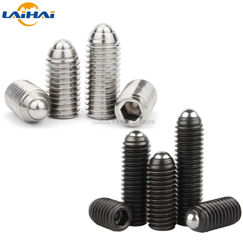 2/10X M3 M4 M5 M6 M8 M10 M12 Black Grade 12.9 304 stainless steel Hex Socket Allen Spring Ball Plunger Grub Point Set Screw Bolt