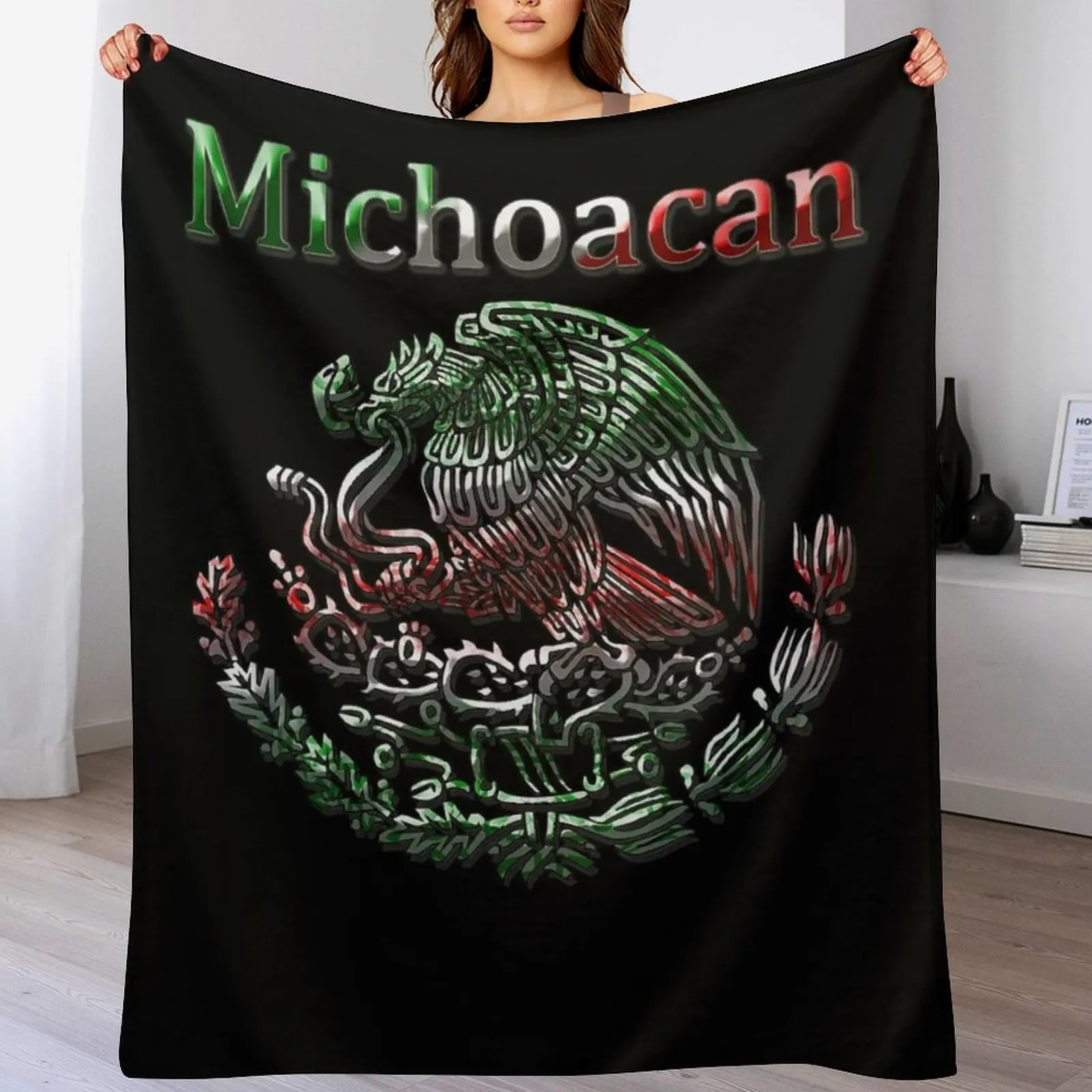 Плед с флагом Мексики Michoacan Morelia Mexican Colt Flag, уютный легкий плед для путешествий, кемпинга, пикника