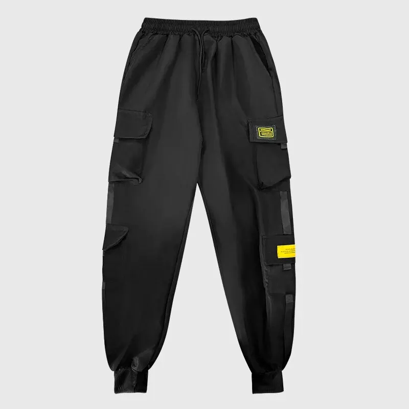 2024 Lente Herfst Nieuwe Koreaanse Mode Multi-Pocket Losse Ins Negen Minuten Trekkoord Been Werkbroek Casual Dagelijkse Joggingbroek