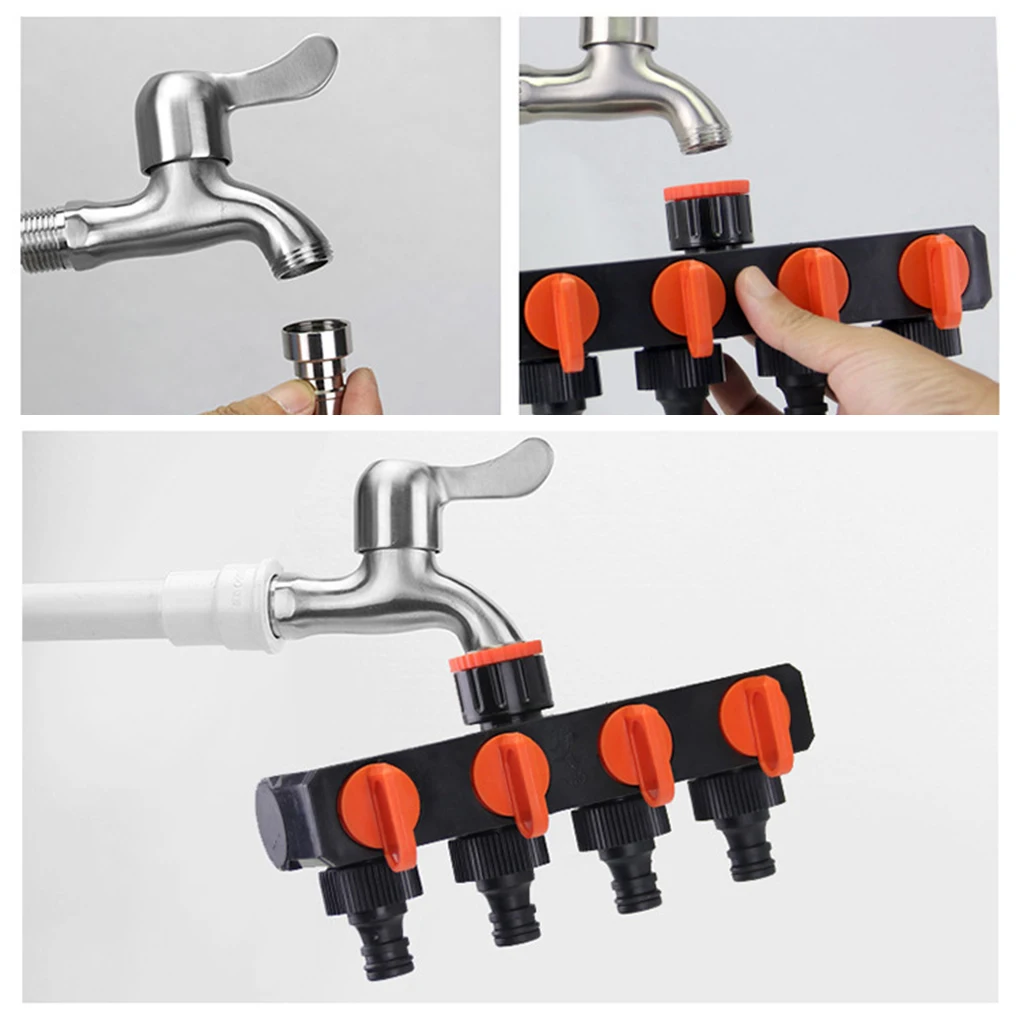 Plastic Four-way Hose Splitter Individual Control Household Four-way Valve Splitter FittingsFor Garden