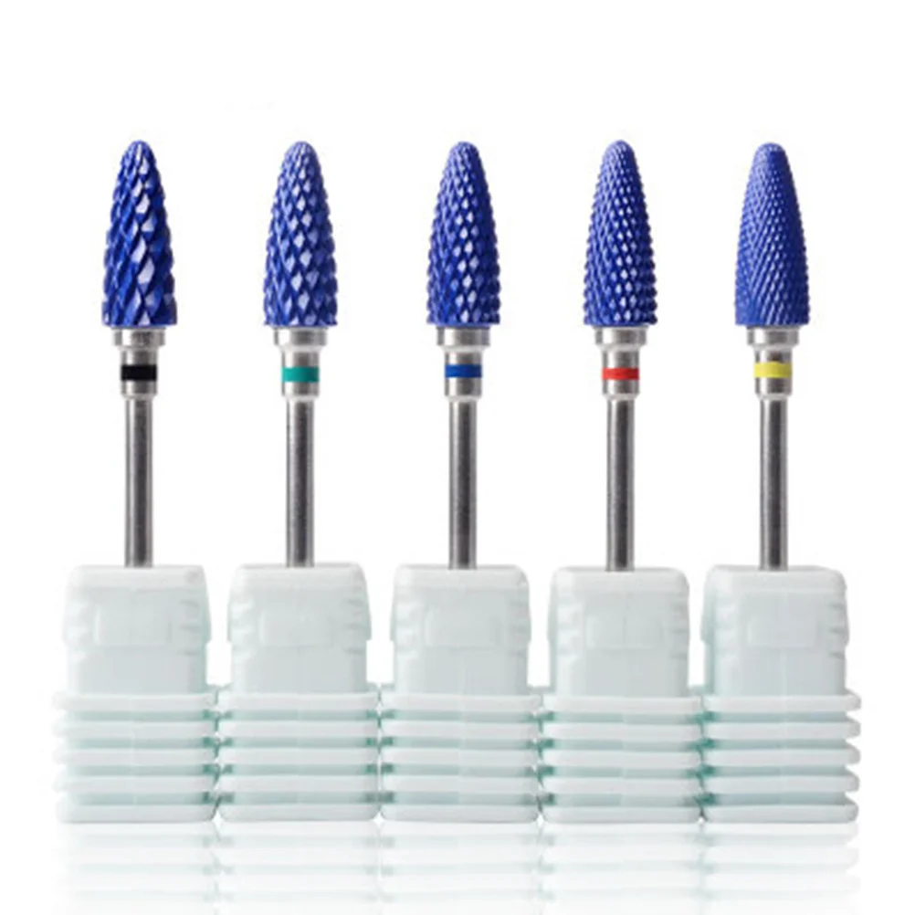 1 مجموعة السيراميك مسمار لقمة ثقب مجموعة البولندية رئيس مانيكير أداة على المدى الطويل استخدام إزالة اللوازم الميتة الأزرق مسمار لقمة ثقب