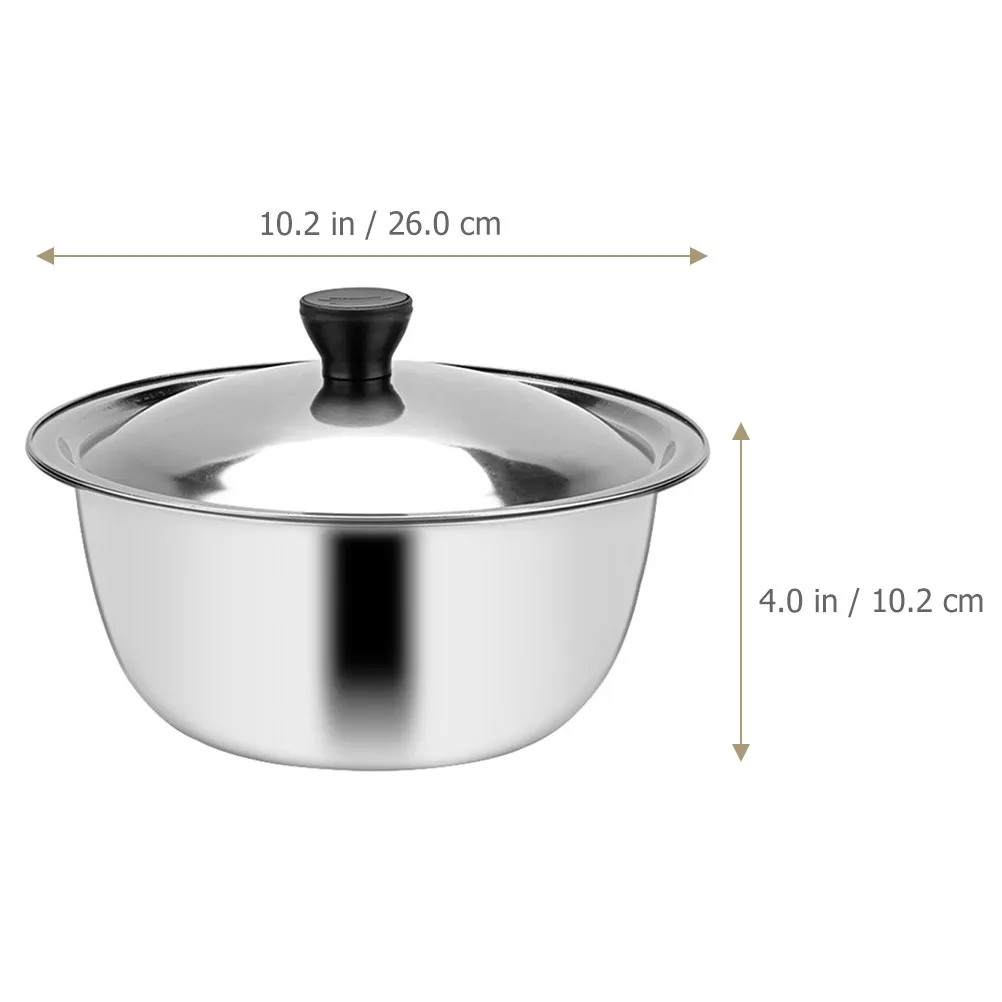 Stainless Steel Basin Multi-Function Kitchen Bowl for Egg Stirring Dough Kneading Salad Soup Cooking and Food Storage