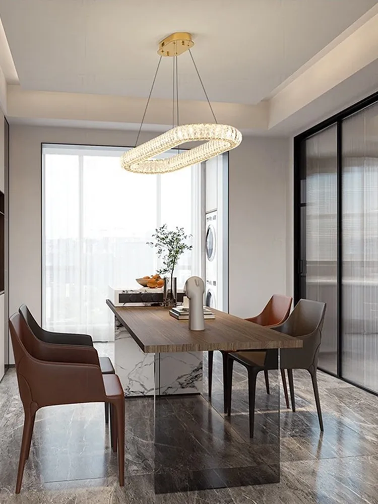 Living room light 2024 new light luxury crystal chandelier modern minimalist dining hall main