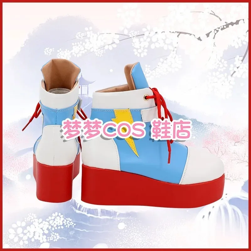 Sepatu kostum Cosplay Rainbow Dash gadis Equestria sepatu bot kulit imitasi buatan tangan