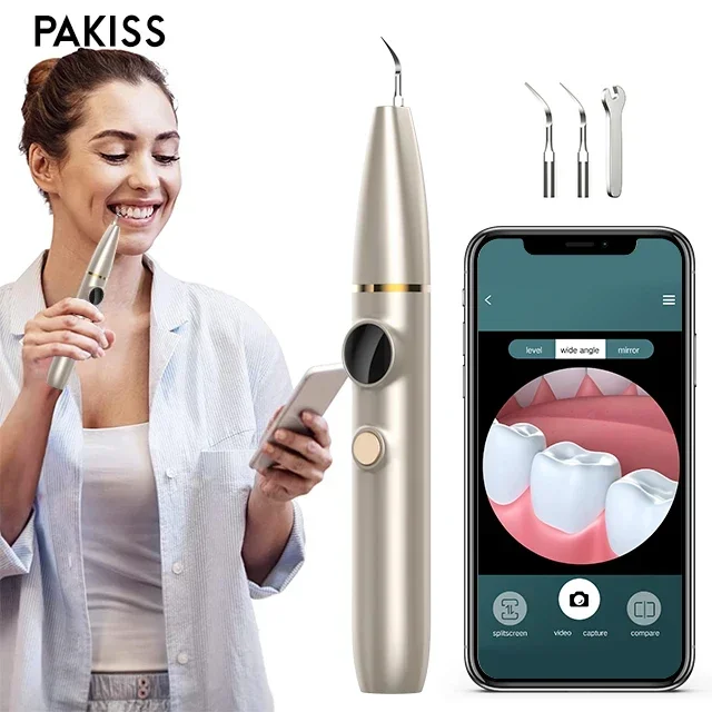 Household Sonic Dental Tartar Teeth Whitening Calculus Plaque Remover Stain Cleaner Visible Ultrasonic Dental Cleaner