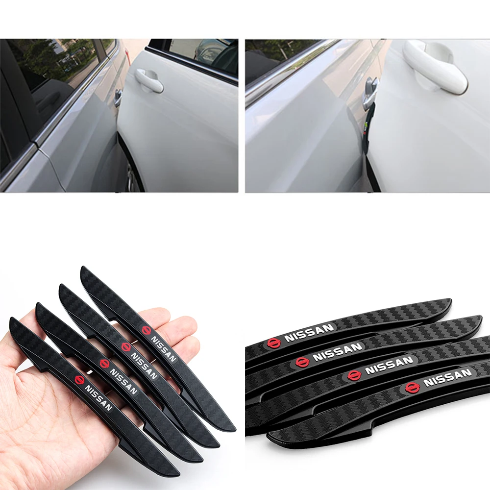 4Pcs Car Door Side Strip Protector Rubber Edge Anti-collision Bumper Sticker For Nissan Nismo Tiida Teana GTR 350Z 370Z 240SX