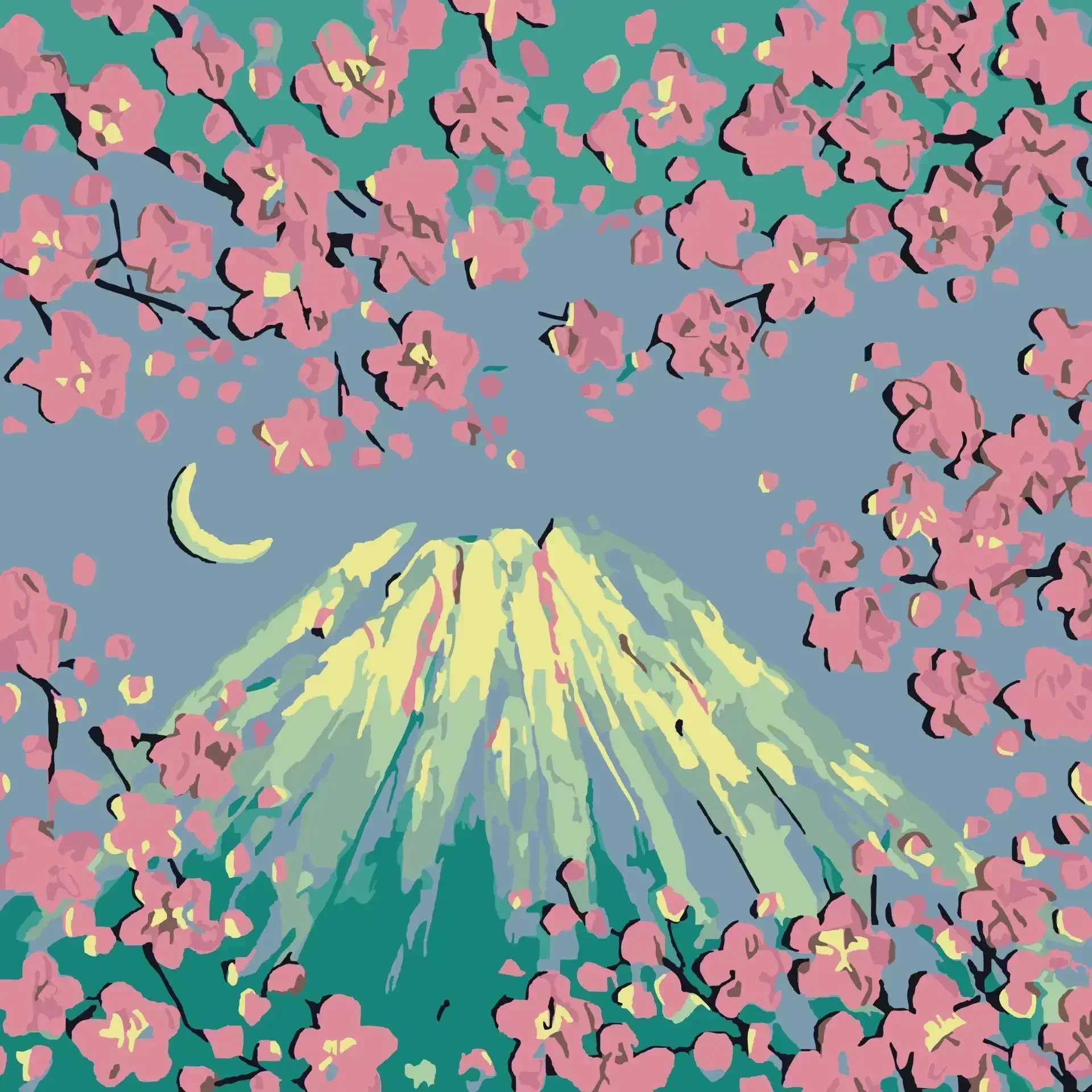 

21408-Тюльпан, сделай сам, цифровая картина маслом, акриловая цветочная картина, взрыв, ручная роспись, пейзажная живопись