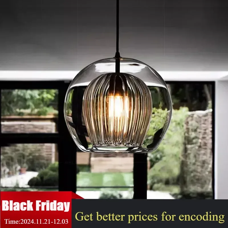 Nordic Glass Pendant Light LED glass Hanging Lamp For Dining Room Living Room Coffee Shope Home Indoor Decor Lighting Fixtures