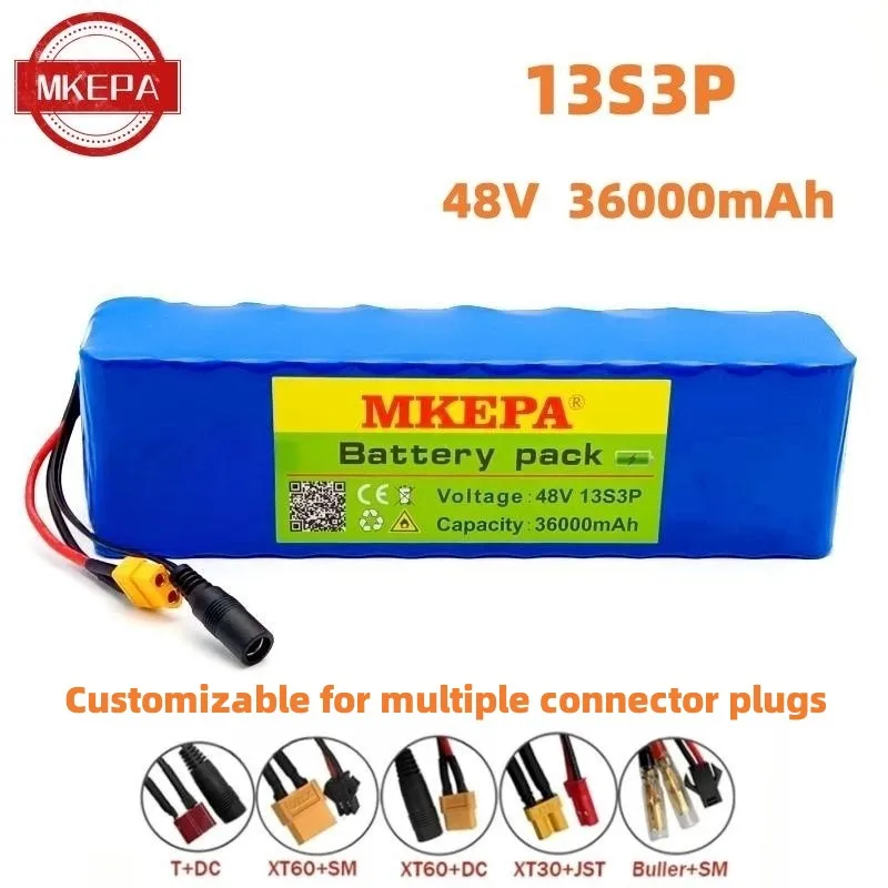 13S3P 48V 36000mAh  Lithium-ion Battery Pack with 1000W BMS for 54.6V