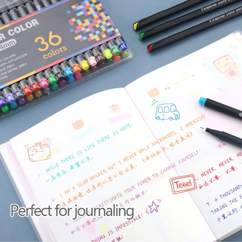 Clearance_12 PCS Fineliner marker pen Manga color pen for lettering 0.4 mm Art Sketch Journaling Watercolor School supplies Stat image 5
