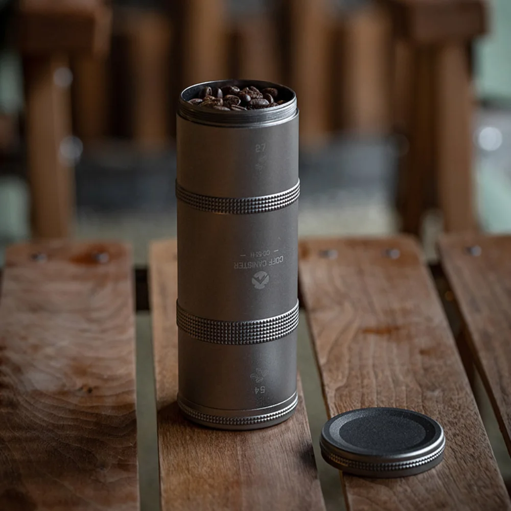 Lata de café sellada con estilo, latas de almacenamiento de viaje, equipo de Camping en capas, aleación de aluminio