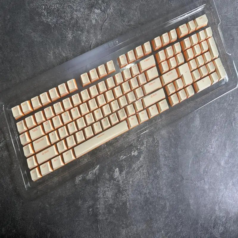 OEM Height Two-Color Cream Opaque Keycaps Fit 64/68/75/87/104 Mechanical Keyboard Key Caps PBT Material Key Caps