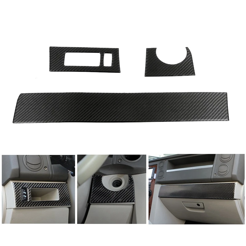 

For Jeep Commander 2006-2010 Carbon Fiber Car Center Console Dashboard Panel Cover Trim Sticker Replacement Spare Parts