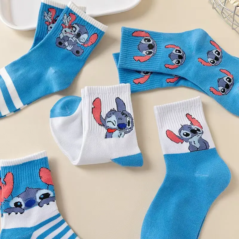 5Pairs teenager Cotton Soft Boy's girls Mid-Tube Socks Stitch Elastic Sock Children's Socks Fashion sock - Image 3