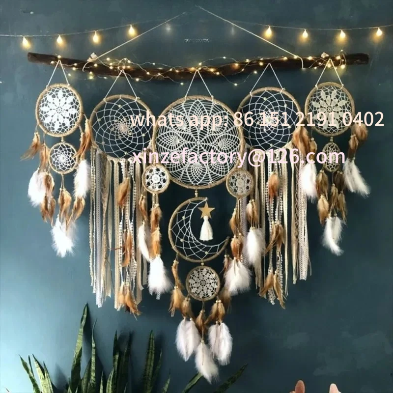 Customizable5pcs/set Macrame Dream Wall Hangings Moon Dreamcatcher Nursery Dream Catchers Home