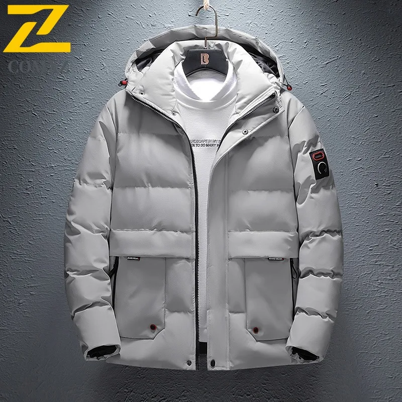 COMXZ الرجال الشتاء سترة بلون حجم كبير سميكة الدافئة المشي لمسافات طويلة التزلج الشارع وسادة مبطنة 2025 التخييم خفيفة الوزن باركر معطف