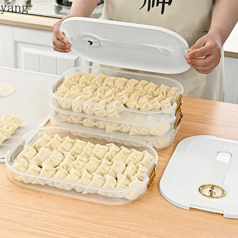 LMM household dumplings wonton box refrigerator buns fresh multi-layer storage box