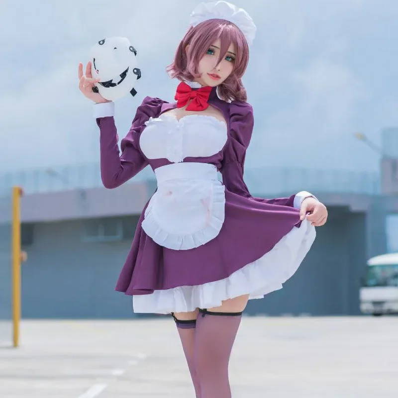 女性のためのアニメのコスプレ衣装,スカートセット,天牛,しのぶ,メイドフクカメン,ハロウィーンの衣装