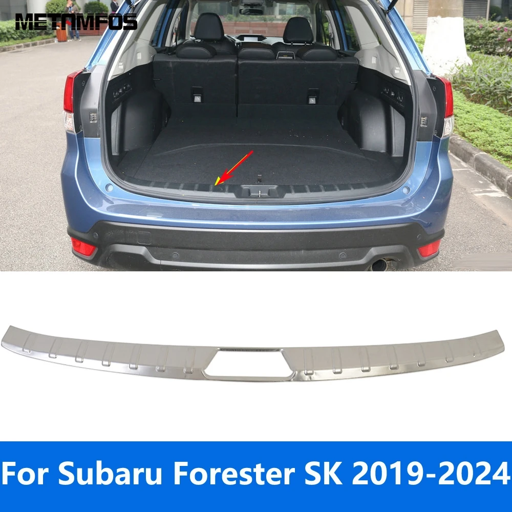 For Subaru Forester SK 2019-2023 2024 Stainless Rear Trunk Bumper Foot Plate Tailgate Door Sill Scuff Guard Plate Accessories
