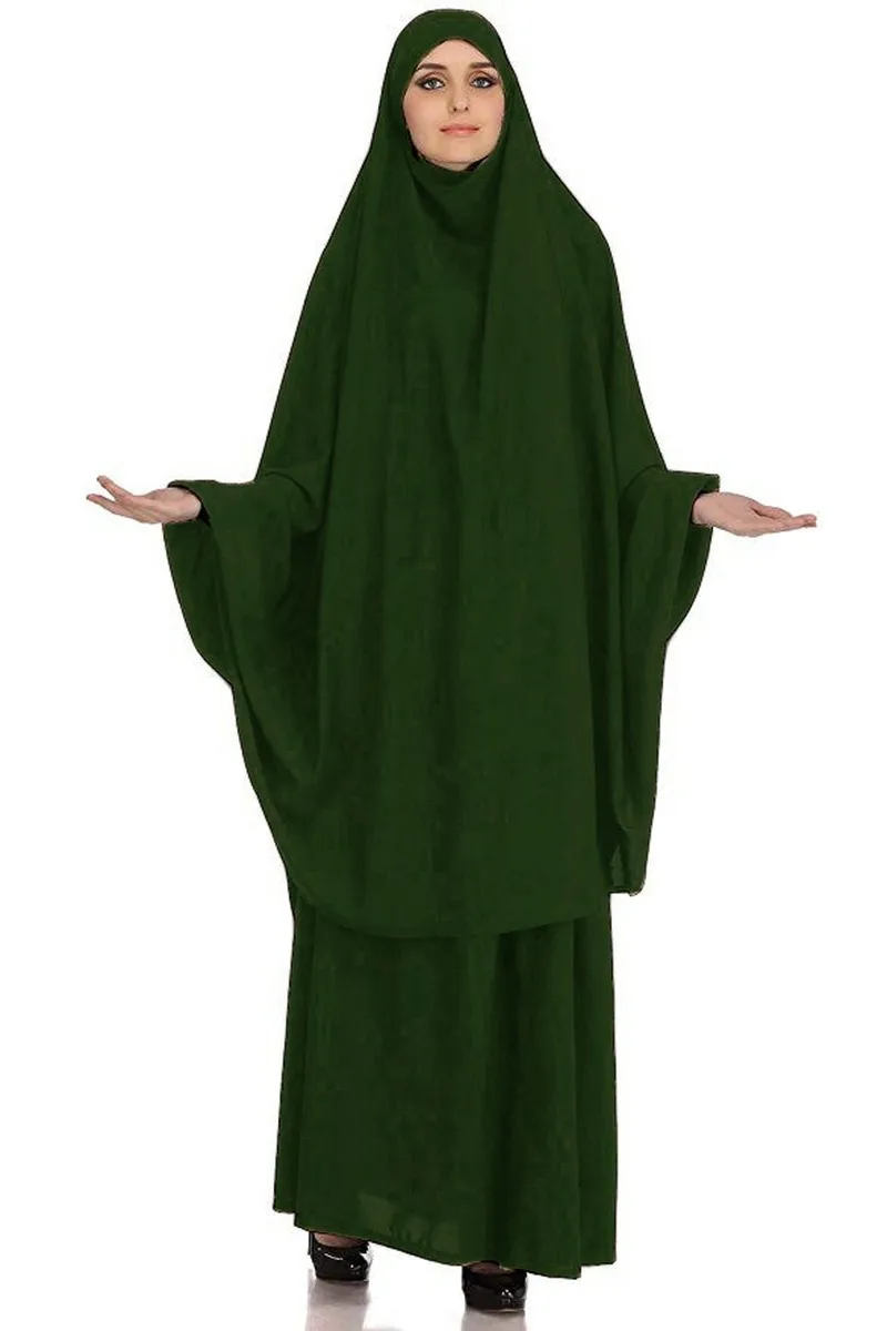 

Muslim Burqa Abaya Long Khimar Women Hijab Dresses Prayer Garment 2 Pieces Sets Burka Niqab Long Khimar Kaftan Robe