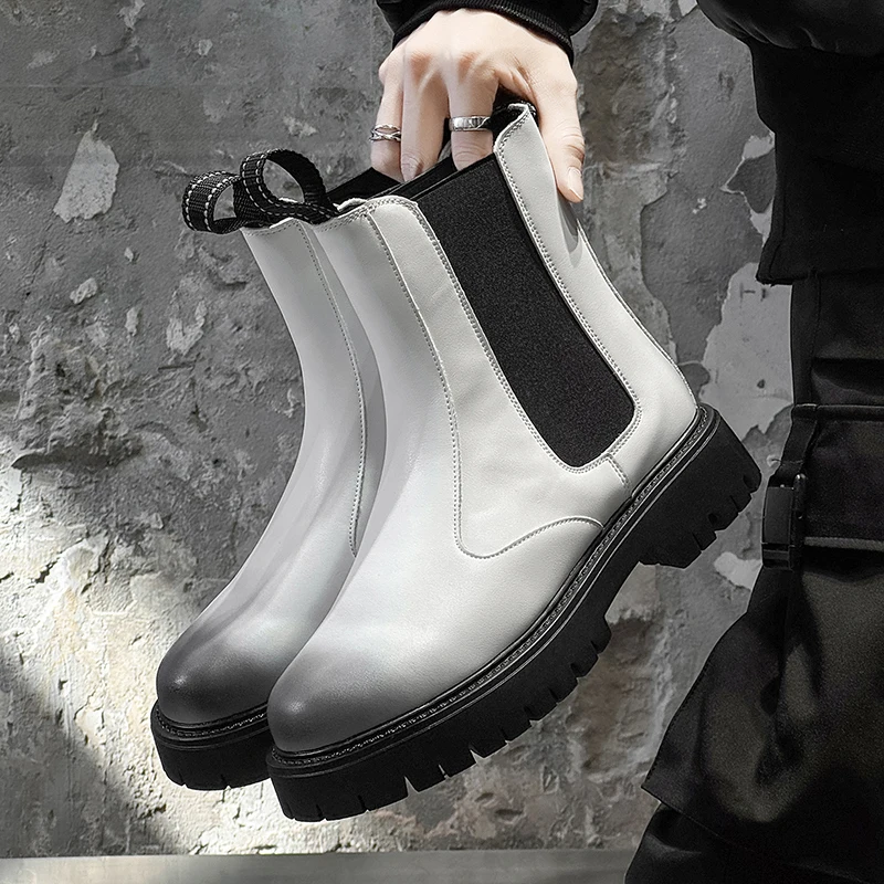 

Men's British Style Chelsea Boots 2026 Autumn Winter New Mid-Calf Boots Slip-On Fashion Non-Slip Wear-Resistant Outdoor Boots