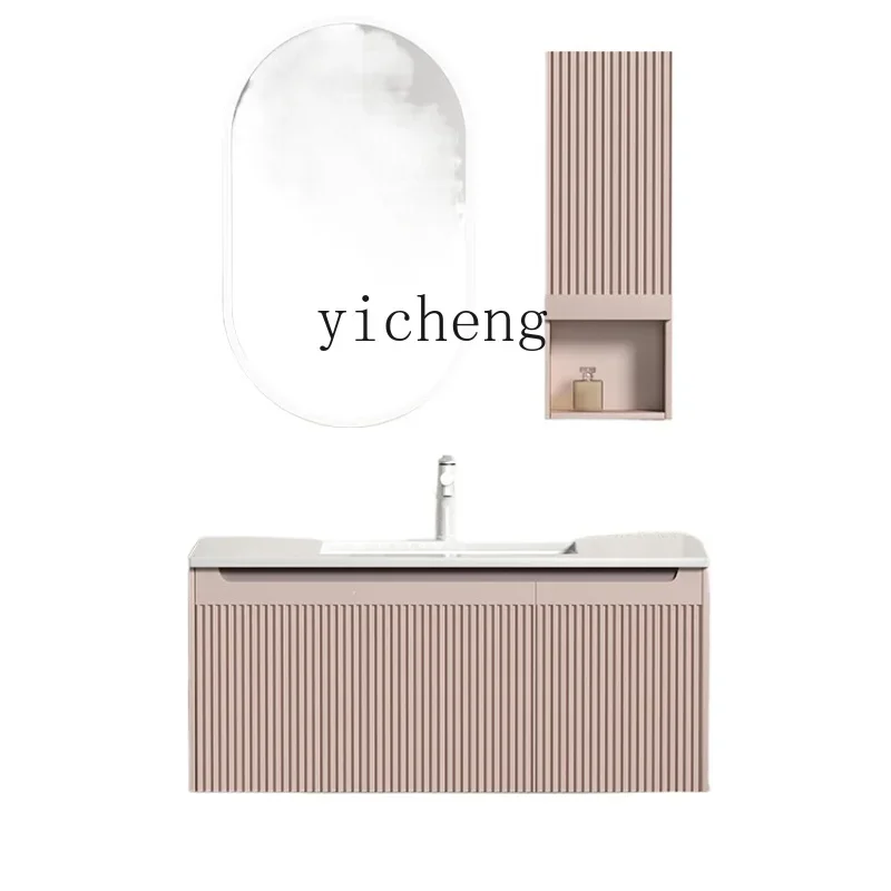

Bathroom Cabinet Combination Pink Wash Basin Cabinet Washbasin Cabinet Combination
